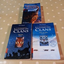 Lot De 3 Livres La guerre des Clans cycle II  dernière prophétie 1 Minuit Lune .