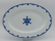 PLAT OVALE L 41,5 cm CERALENE PORCELAINE DE LIMOGES ST CLOUD BLANC & BLEU