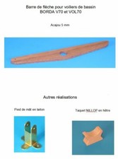 BORDA -- Bateau voilier de bassin -- Barre de flèche basse pour V70 et VOL70