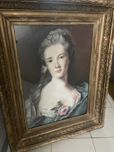 Tableau ancien portrait pastel - portrait,