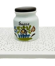 Faience de Desvres pot à sucre décor chaumières 12,5 x 10 cm env