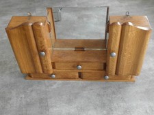 Ancien support étagère armoire meuble rangement maquillage miroir vieux bois