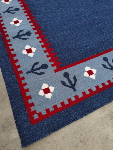Tapis suédois ancien bleu