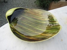 VINTAGE - Coupe a fruits forme de feuille - Faïence de Saint Clément