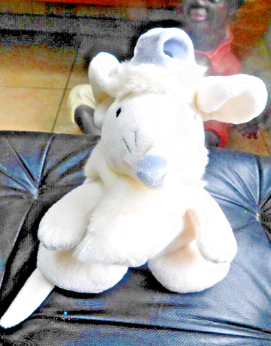 Doudou peluche souris blanche - peluche,