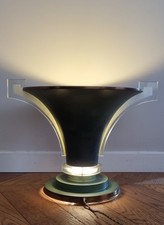 Lampe art déco metal et verre années 1930