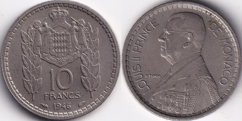 Francs 1946 monaco - 10,