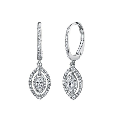 14k blanc marquise diamant - 14k,