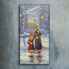 Horloge murale sur toile - , 30x60
