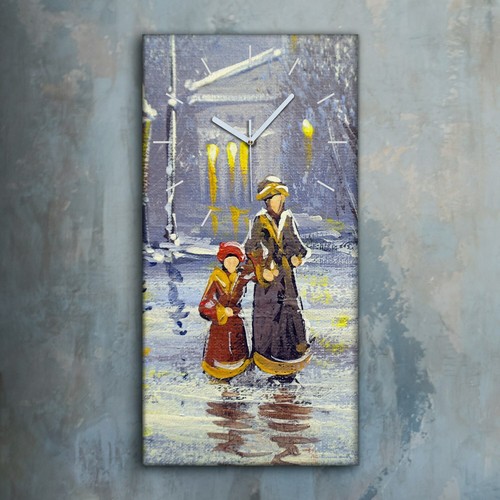 Horloge murale sur toile - , 30x60