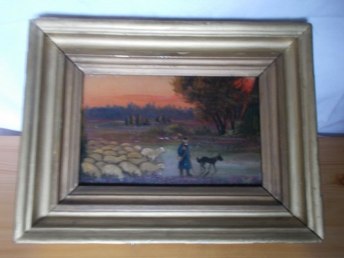 Tableau huile sur bois 18ème