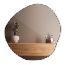 Grand Miroir Irrégulier Ovale Mural Style Boho-Loft 97 cm x 96 cm