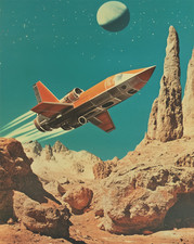 Affiche Retro Rocket Space -
