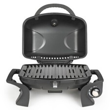 Barbecue à gaz Plancha portable grille émaillée amovible de 50 x 37,5cm Noir
