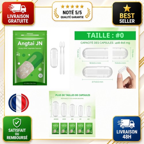 500 gélules vides végétales - 500,