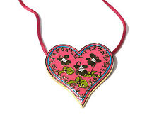 Bijou alliage doré collier créateur pendentf  coeur Sisley Paris necklace 