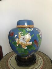 CLOISONNE POTICHE POT COUVERT
