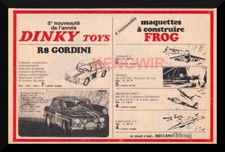 PUBLICITE AD  DINKY TOYS  R8 Gordini - Frog   Vintage 1961  PUB