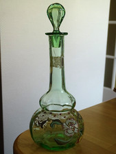 LEGRAS 1 ANCIENNE BELLE CARAFE A LIQUEUR VERRERIE EMAILLE ART NOUVEAU