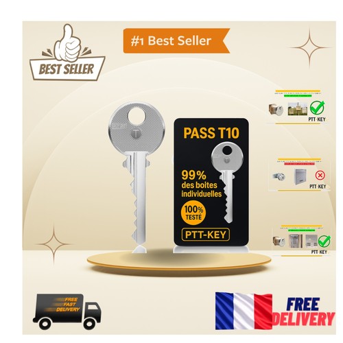 Clé ptt t10 pour serrures - t10,
