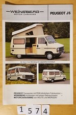 WEINSBERG PEUGEOT J5 CAMPING CAR Prospectus 4 pages Allemand 10/1984