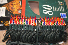 Ancienne Guirlande Électrique sapin de Noël 80 lampes clignotantes .