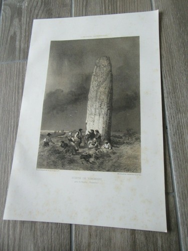 Gravure 1867 menhir - menhir, de