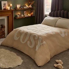 Silentnight Polaire Set Housse de Couette Taille Double Let ’S Avoir Cosy Crème