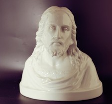 Ancien buste statue Jesus Christ  porcelaine TBE 