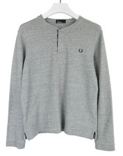 Pull FRED PERRY Pour Homme Taille M Col Roulé Gris Avec Logo