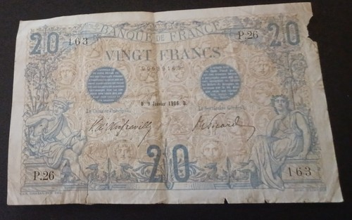 Billet francs bleu - francs, 9