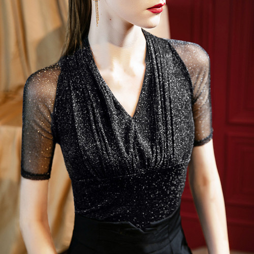 Femme maille shirt demi - t-shirt,