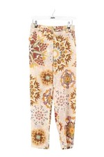 Pantalon slim en soie beige Momoni S