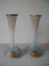 Paire anciens vases en pâte