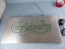 Enseigne lumineuse bière CARLSBERG pour décoration bistrot bar loft en alu