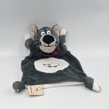 Doudou plat loup gris blanc
