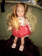 Vds jolie poupée GOTZ "PRECIOUS DAY GIRL" beaux cheveux roux 45 cm TBE yeux gris
