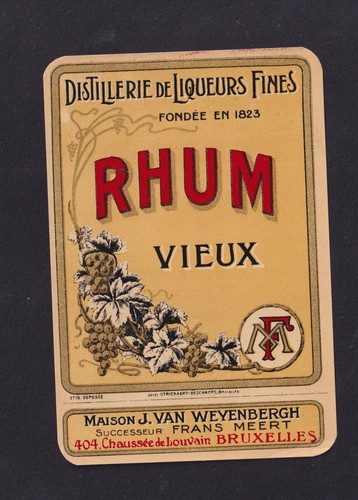 Ancienne étiquette alcool - étiquette,