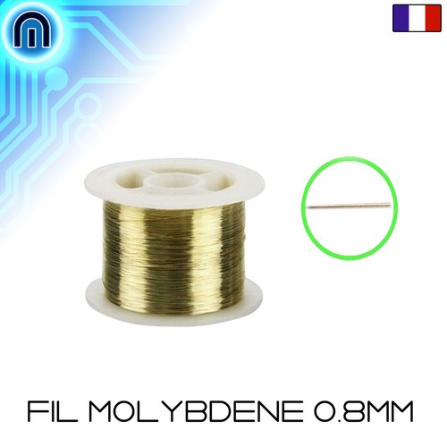 Fil molybdene 08mm corde - 1m, 0.08mm