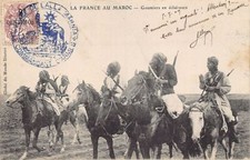 La France au Maroc - Goumiers en éclaireurs aux alentours de Casablanca - Cliché