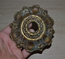 Ancien enjoliveur, pavillon, rosace de lustre, suspension, en cuivre repoussé