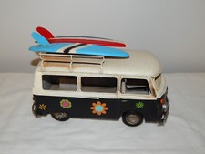ANCIEN Grand JOUET en Tôle Combi Volkswagen avec Planches de SURFS