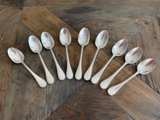 Christofle Perles , 9 cuilléres à café , dessert, métal argenté