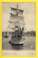 cpa 50 - GRANVILLE (Manche) Une GOËLETTE Navire Sailing Bateau Voilier Boat