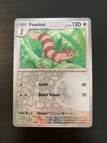 Carte pokémon reverse fouinar - pokémon,