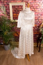 Robe De Mariage Vintage Orig 60S Crème Blanche Avec Traîne Rockabella Boho S