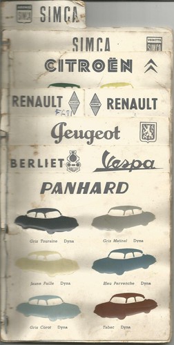 Nuancier teintes constructeurs - teintes,