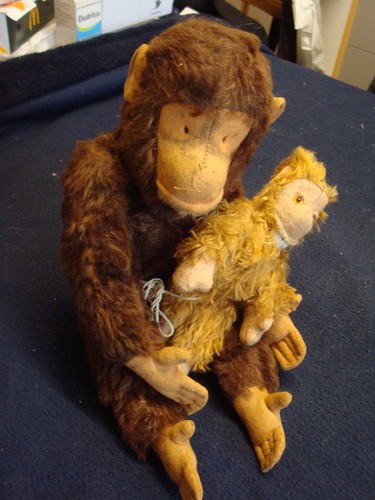 Ancien singe peluche avec - singe,