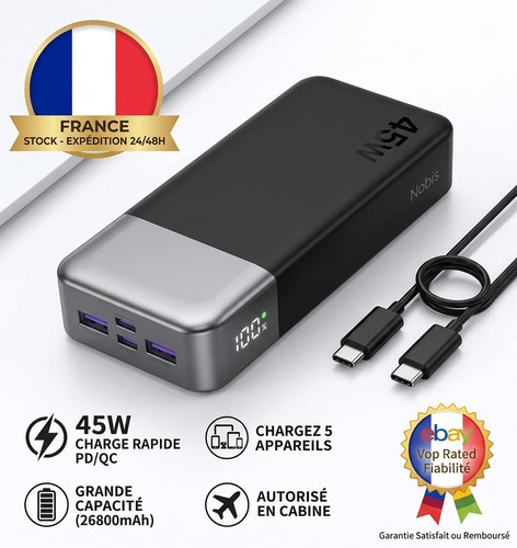 Batterie externe 20000mah 45w - batterie,