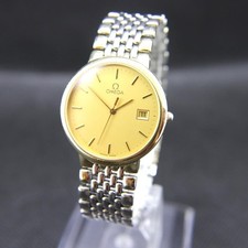 Omega De Ville Date Vintage Or Argent Quartz Montre Hommes Authentique Travail